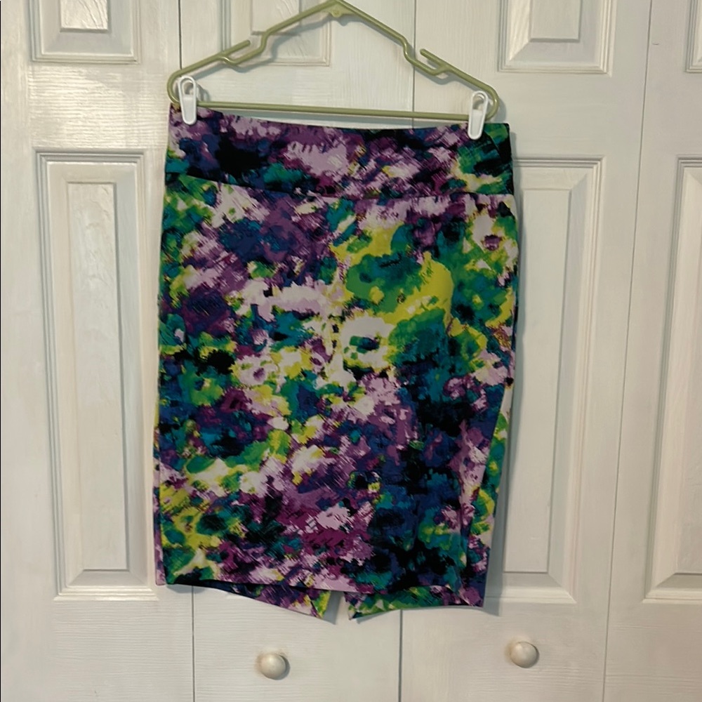 Lane Bryant Multicolor Abstract Pencil Skirt